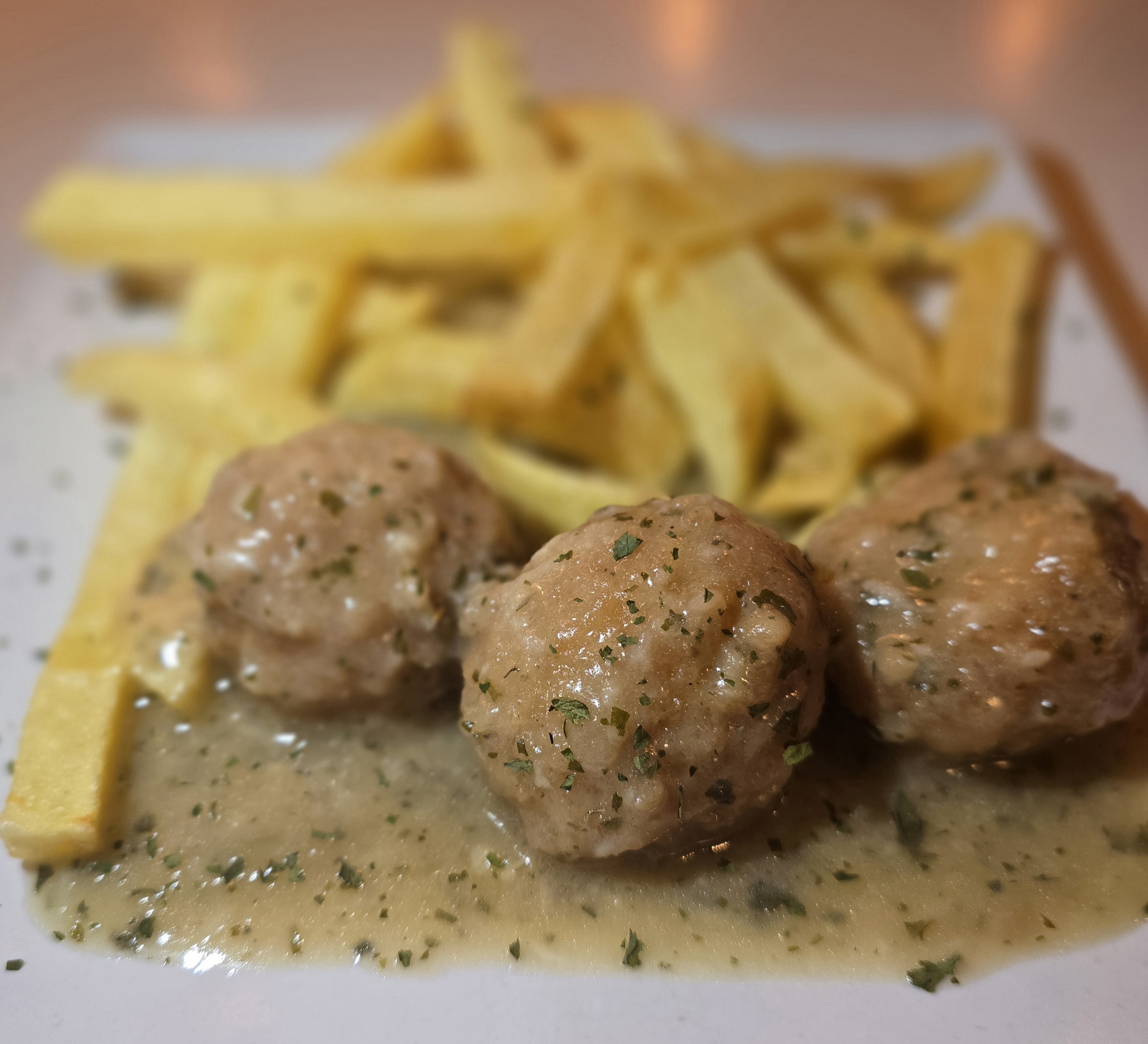 Squid meatball with sauce