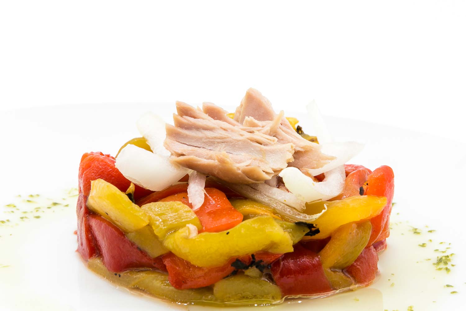 Grilled peppers with tuna in extra Virgin olive oil