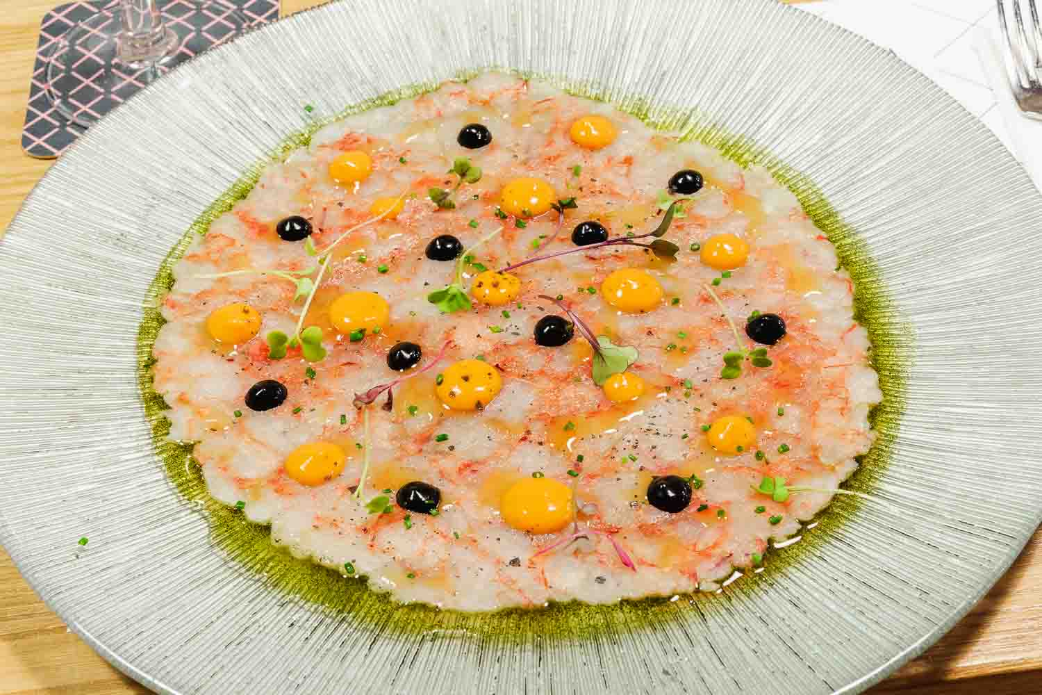 Carpaccio de gamba roja