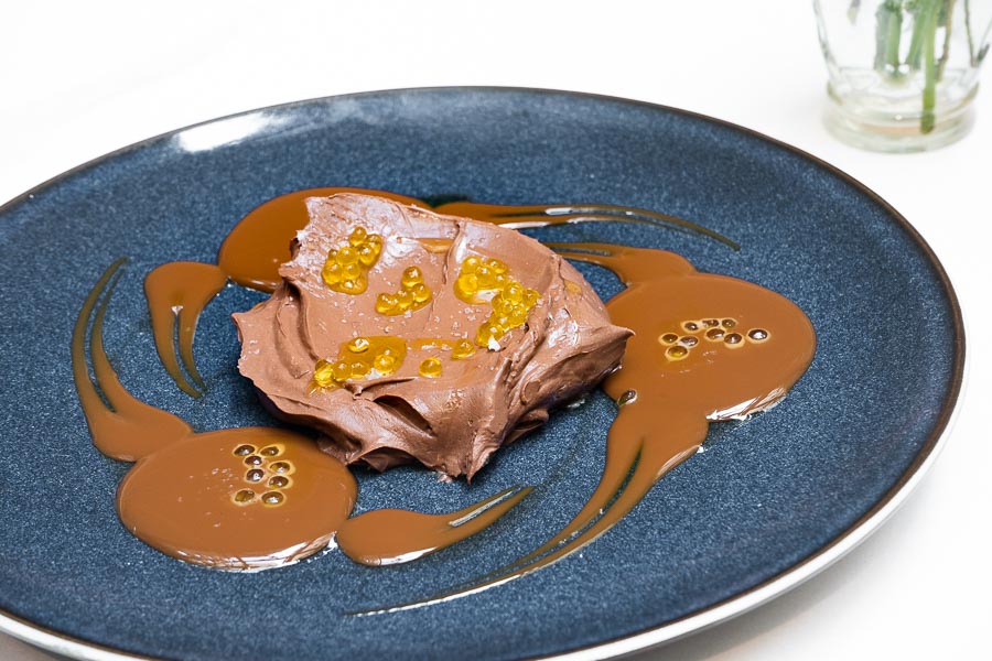 Chocolate Toffe, sal, aceite de oliva