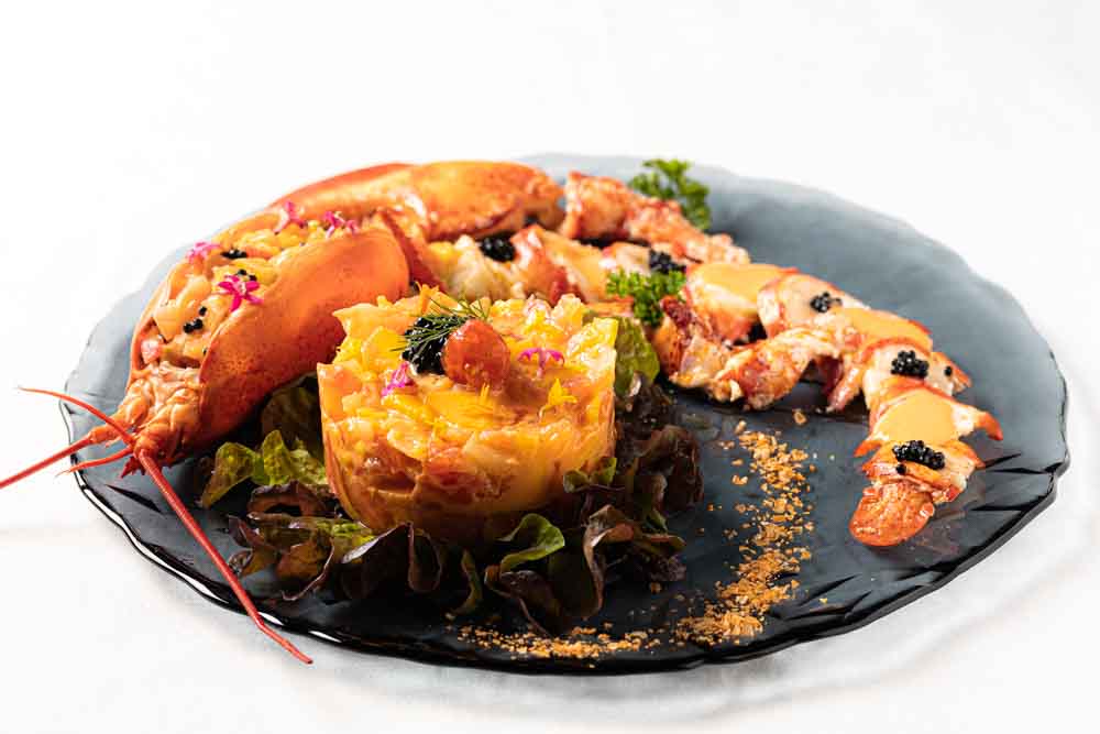 Lobster salad with coral vinaigrette