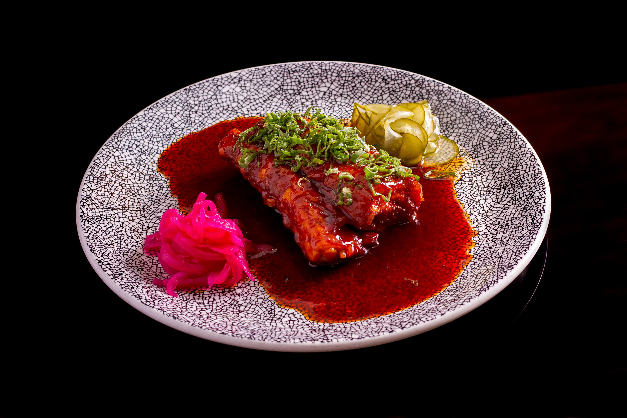 Spicy pork ribs with homemade pickles