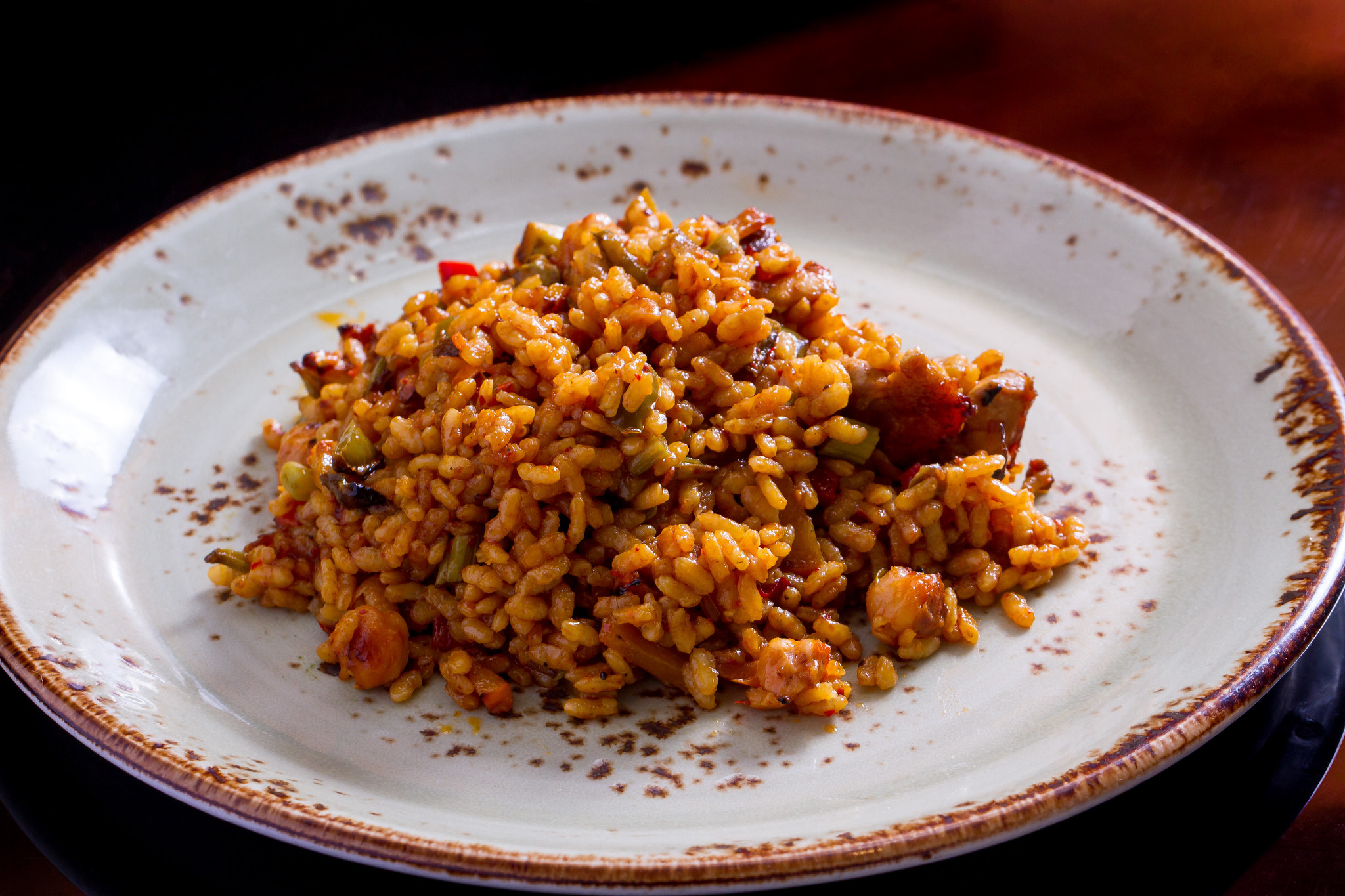 Paella with vegetables & iberian pork (dry) 