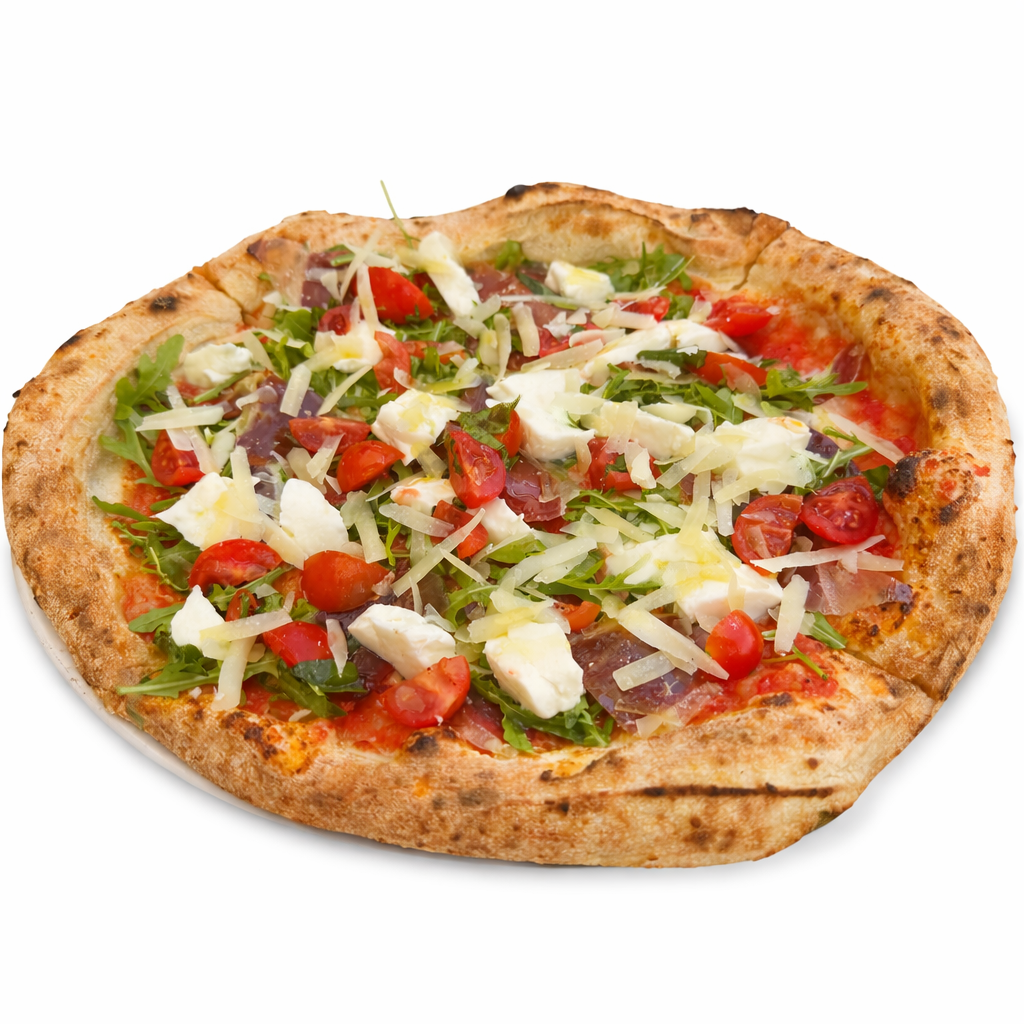 PIZZA WITH MOZZARELLA AND IBERIAN HAM