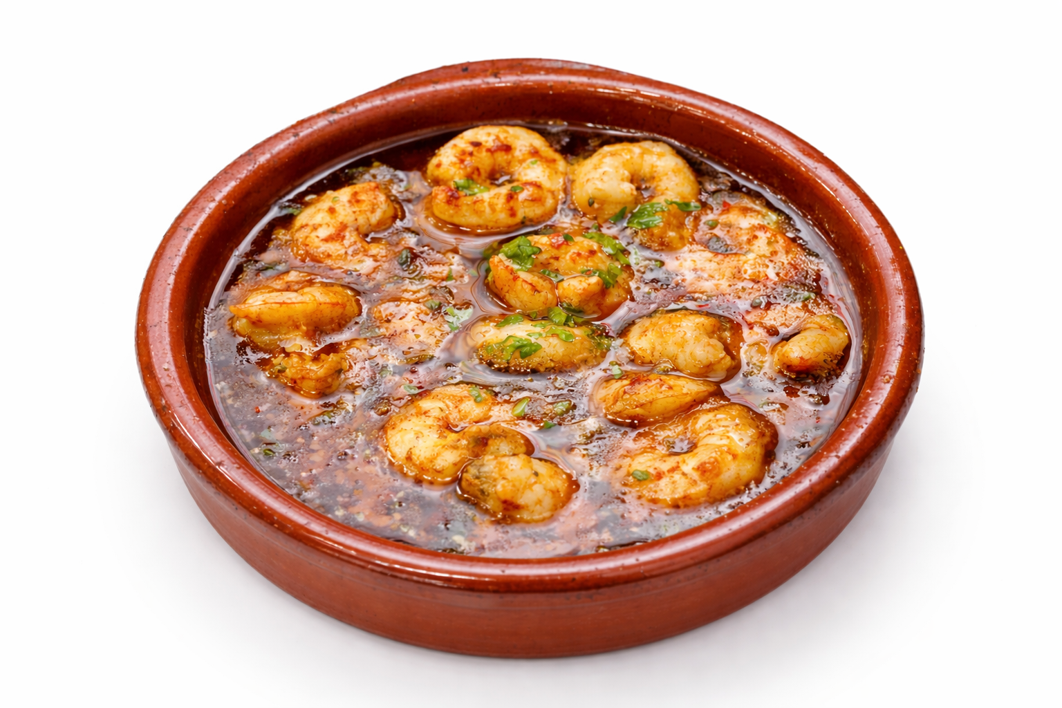 Prawns with garlic and olive oil (pil-pil style)