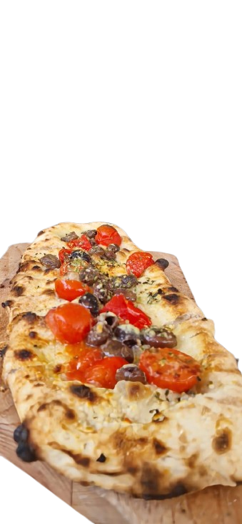Focaccia tomate y aceituna