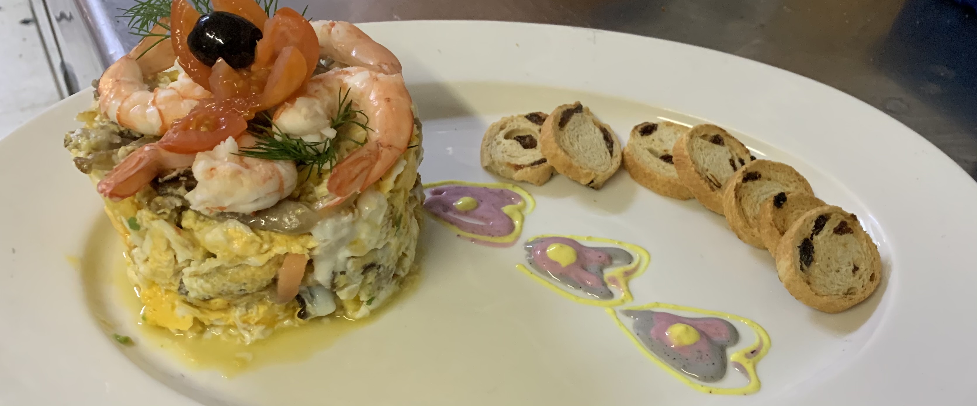 Revuelto de setas y gambas