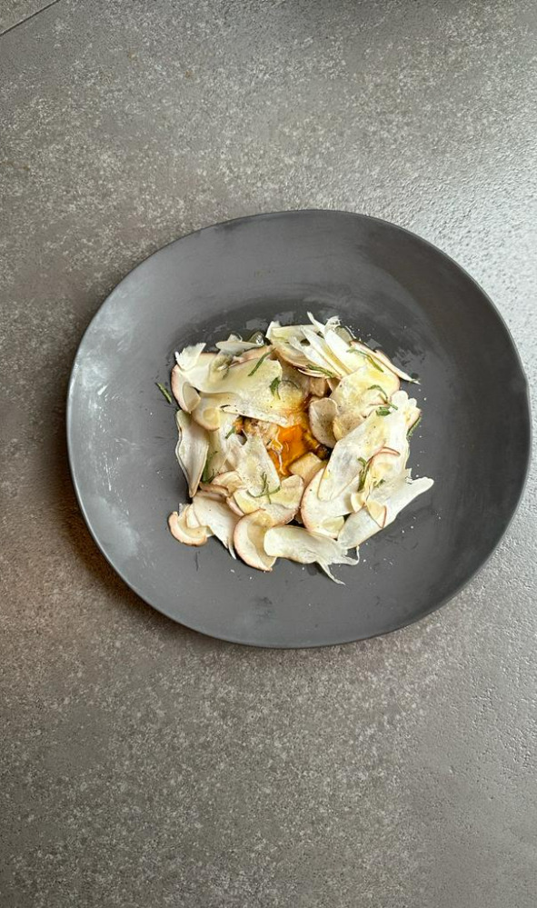 Boletus guisados en caldo untuoso de jamón