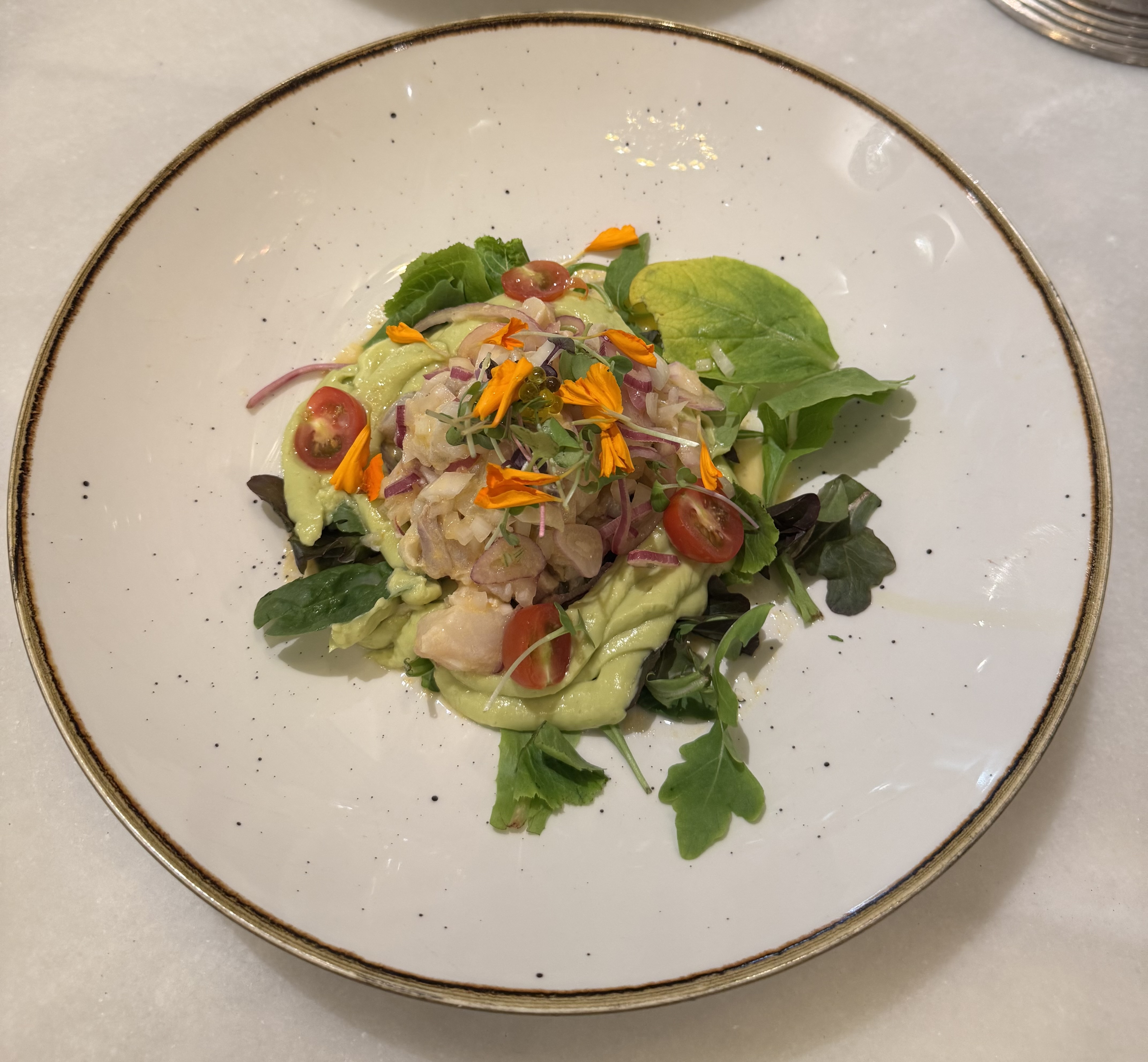 Sea bass and prawn ceviche