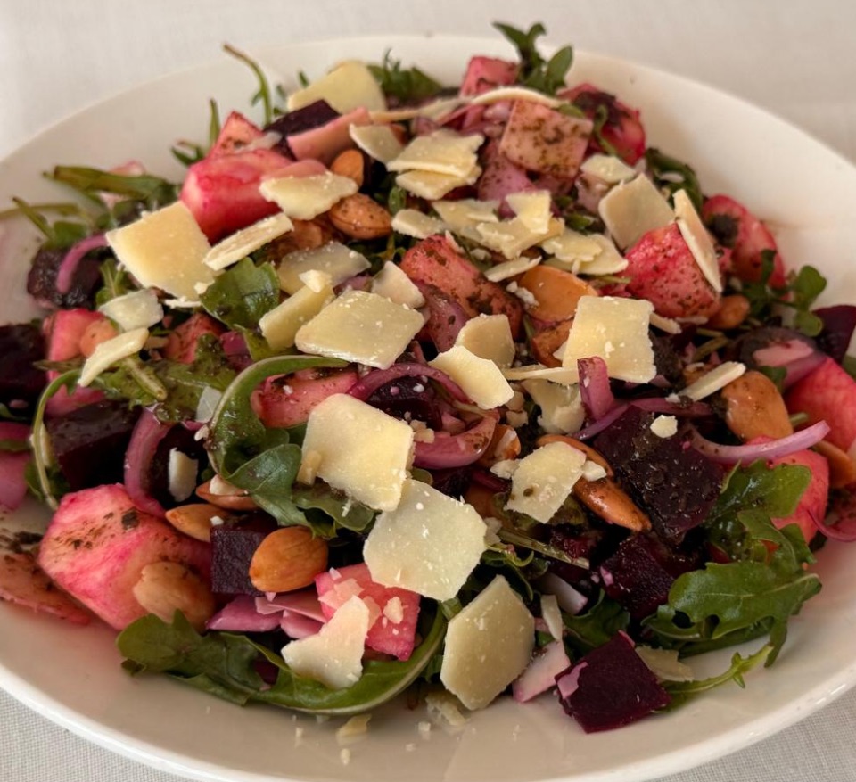Beet, Arugula, Apple and Parmesan Salad