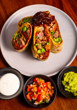 Tenderloin burritos or shrimp burritos