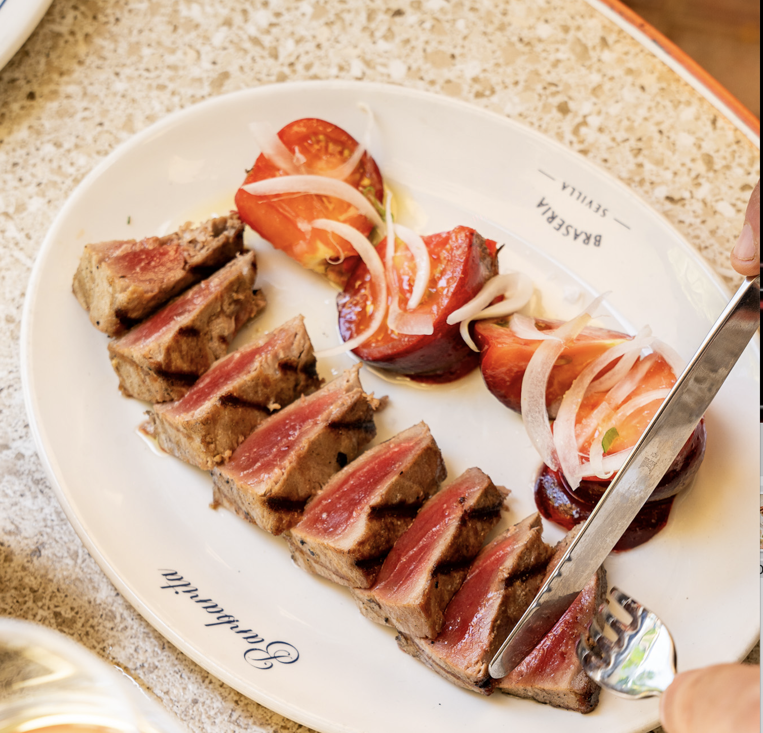 LOMO DE ATÚN con aliño de tomate y cebolleta 