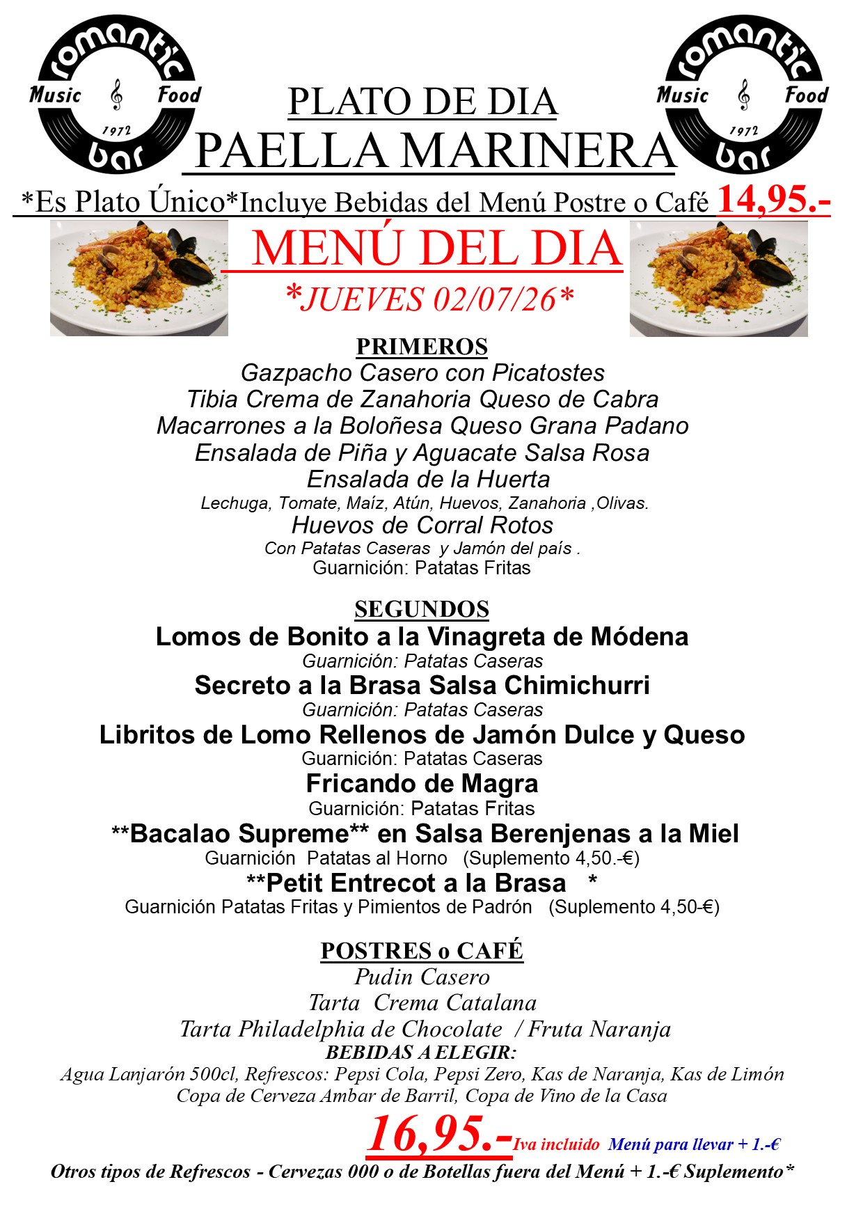 Menú del día