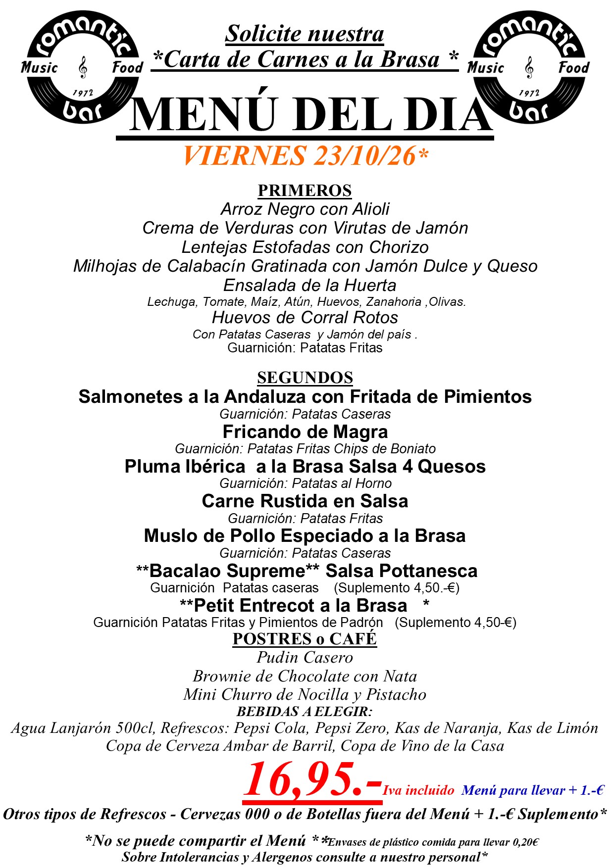 Menú del día