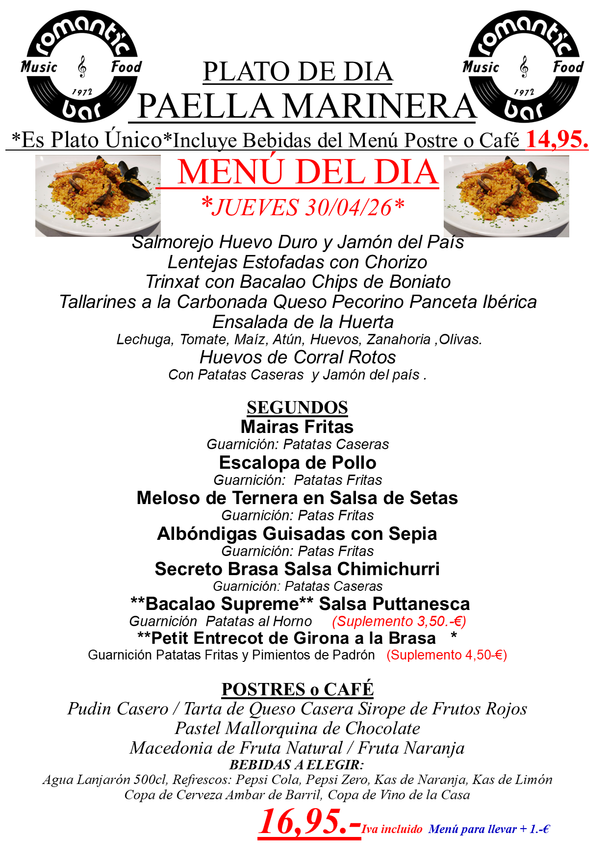 Menú del día