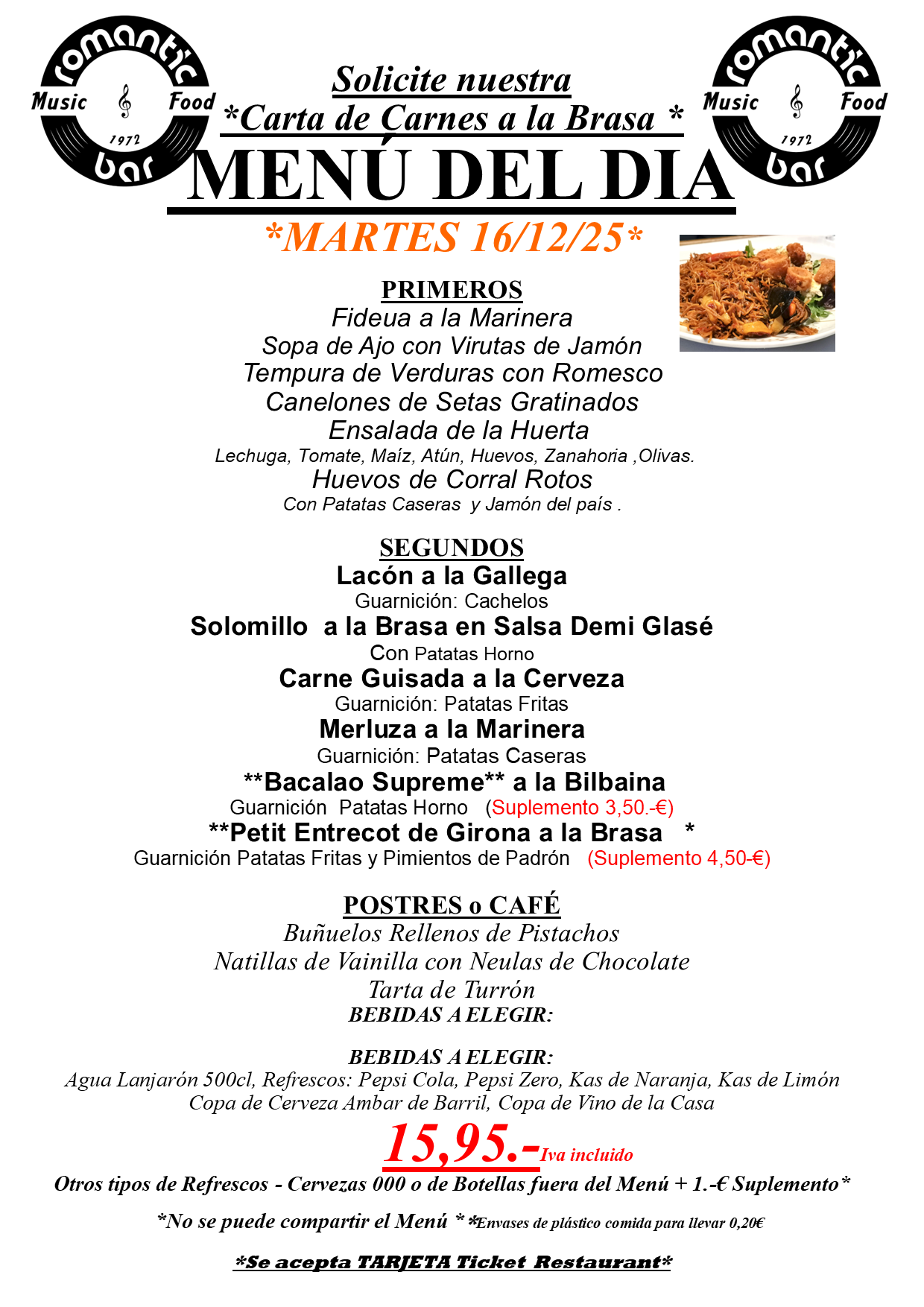 MENU DU MARCHÉ DU JOUR*MARDI 14/01/25*