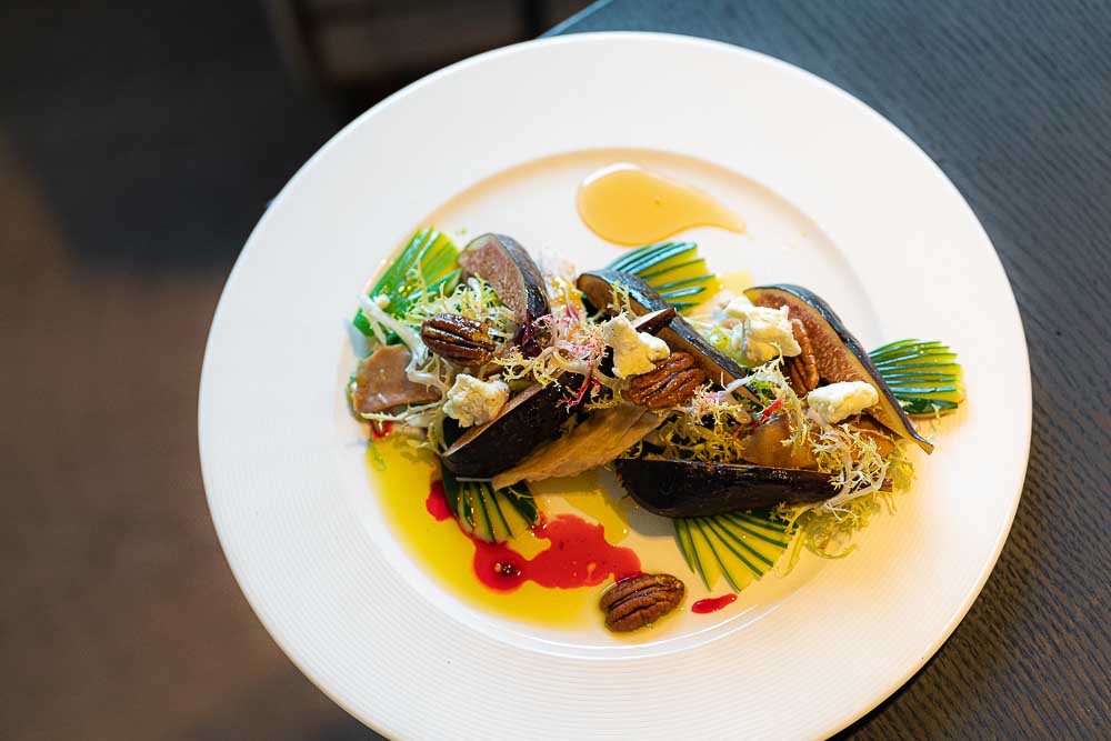 Ensalada de verano, nectarina, Galo Celta y queso de cabra