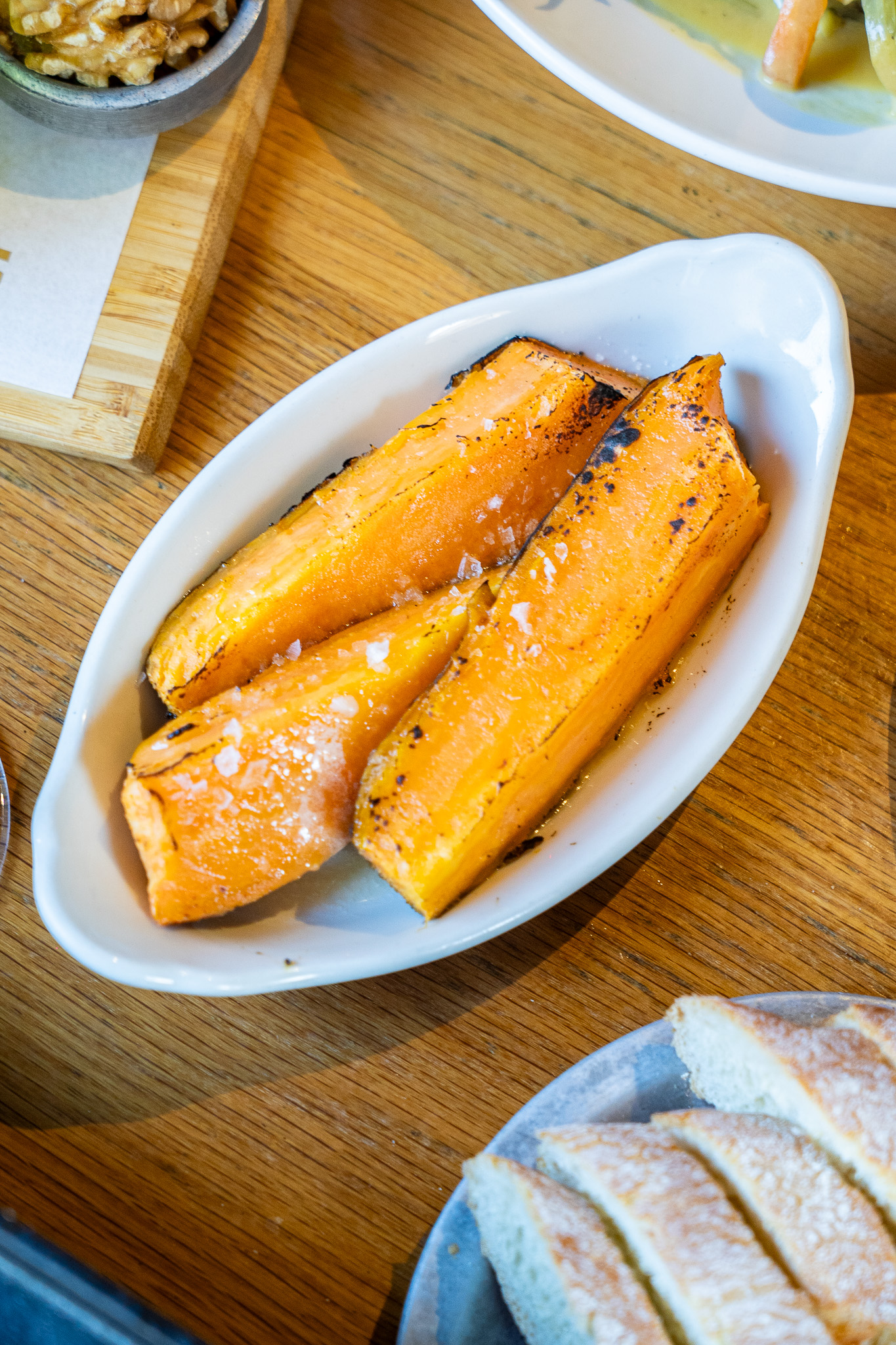 Baked sweet potato with butter