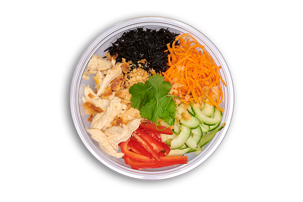 Ensalada de pollo e Hijiki