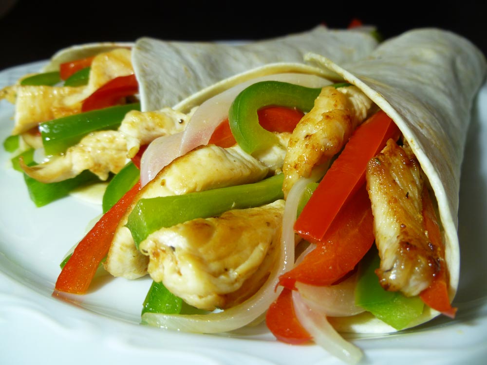 Fajitas mit Hühnerfleisch (für 1 Person)