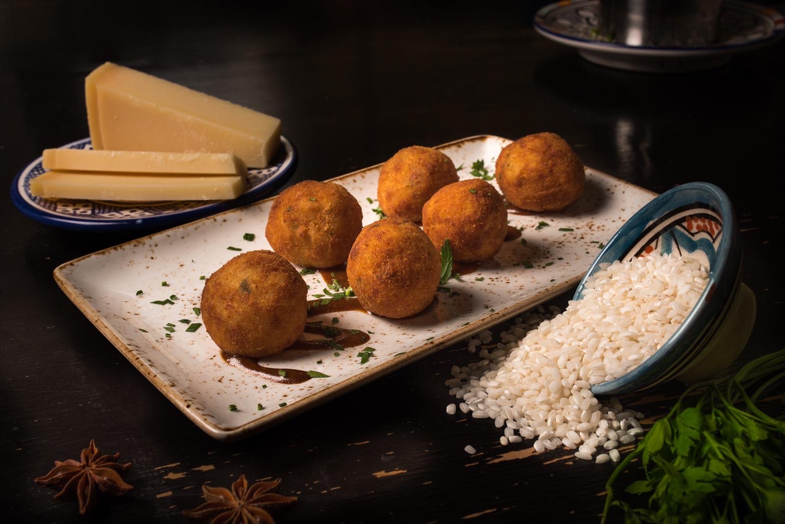 Risotto and mushroom croquettes