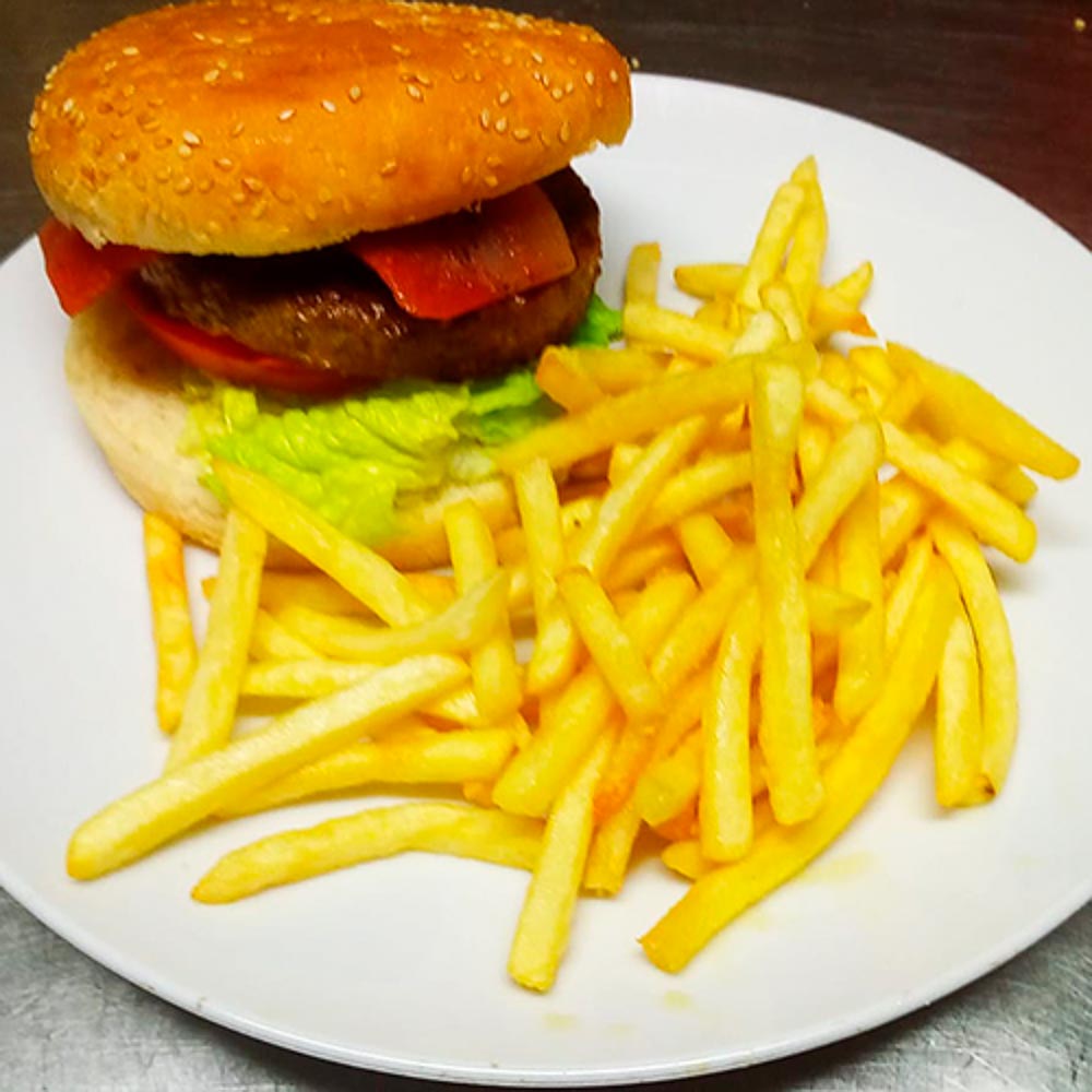 Hamburguesa de bacon y queso vegana