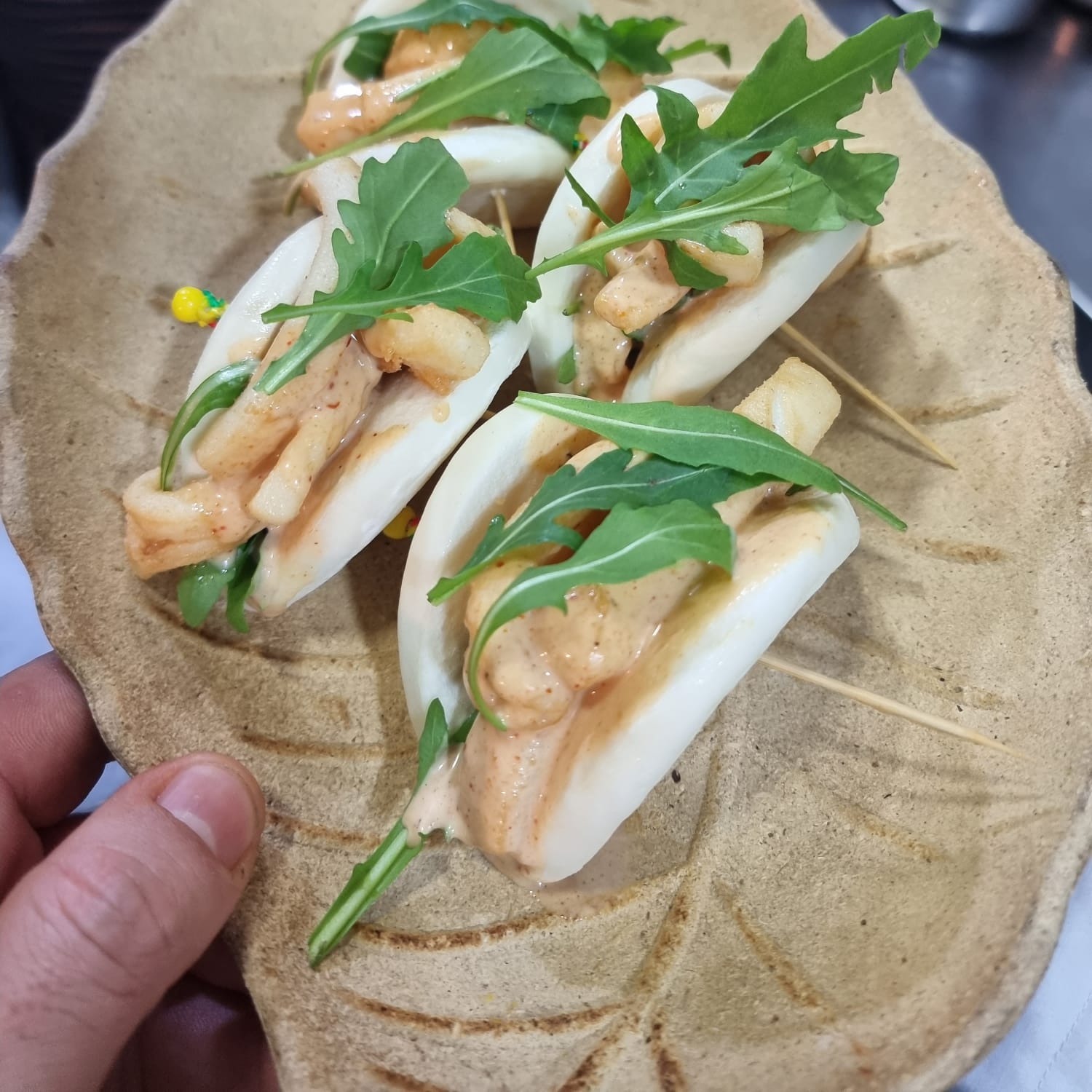 "Bao" of kimchi squid