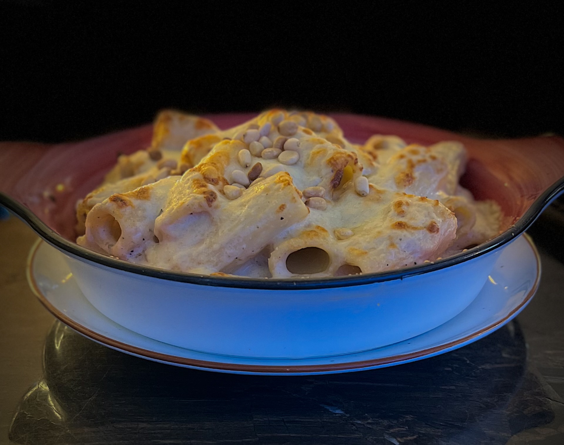 RIGATONI GRATIN WITH PARMESAN SAUCE
