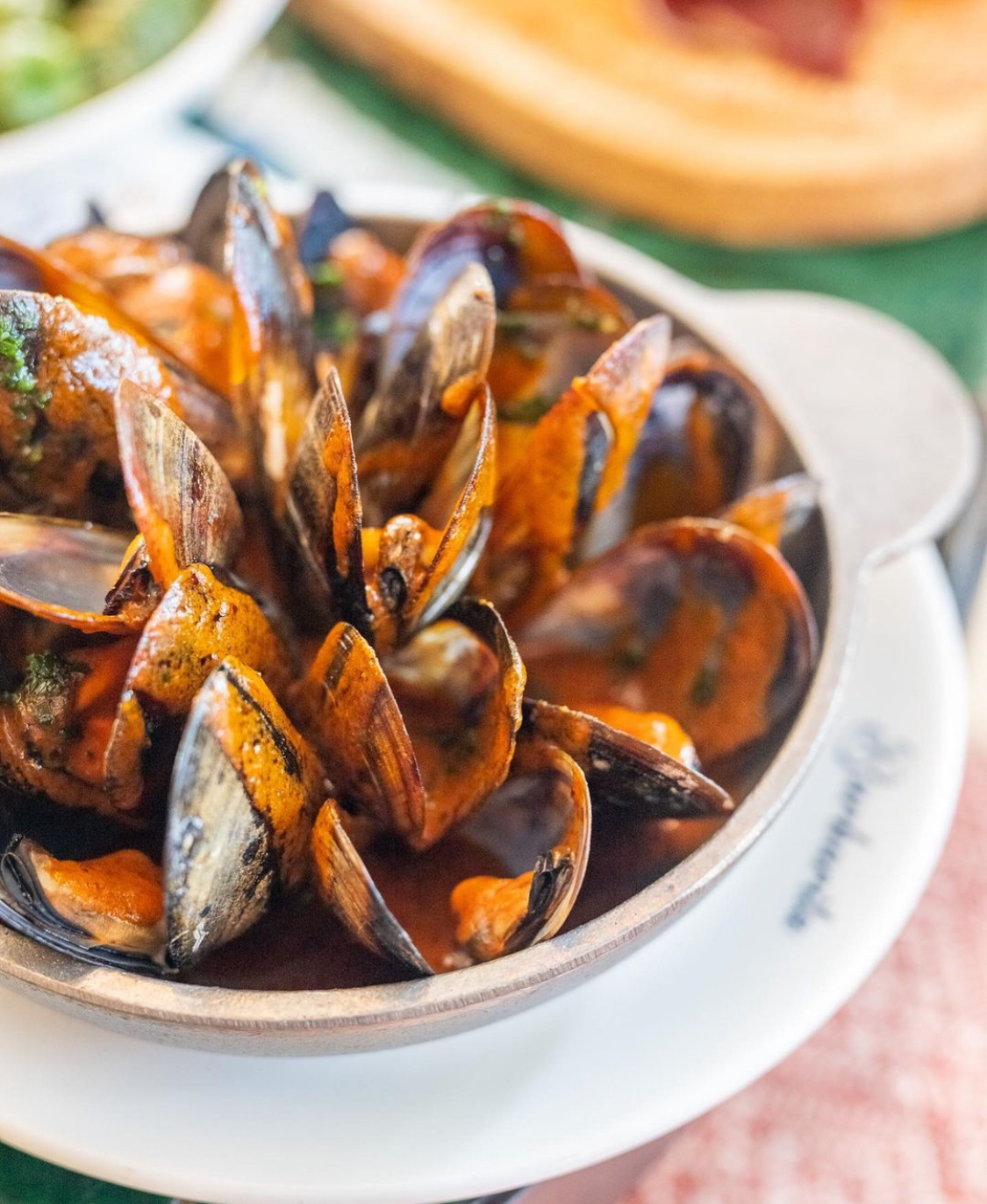 GRILLED MUSSELS with “cabrillas”sauce (escargots)