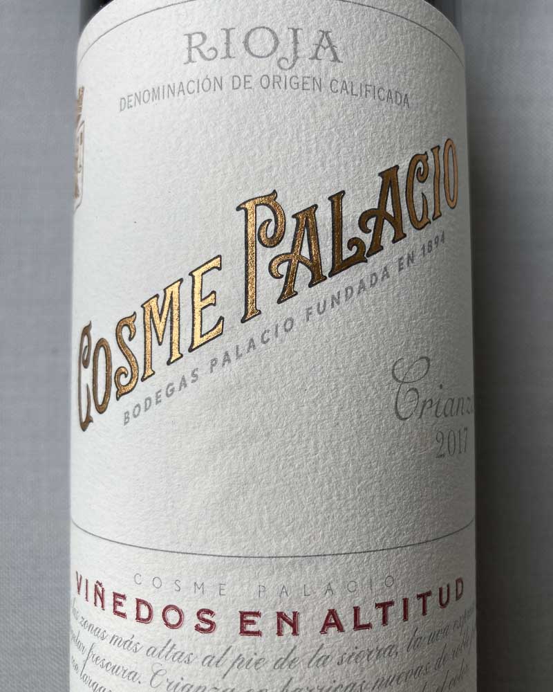 Cosme Palacios. Tempranillo Crianza (Rioja)