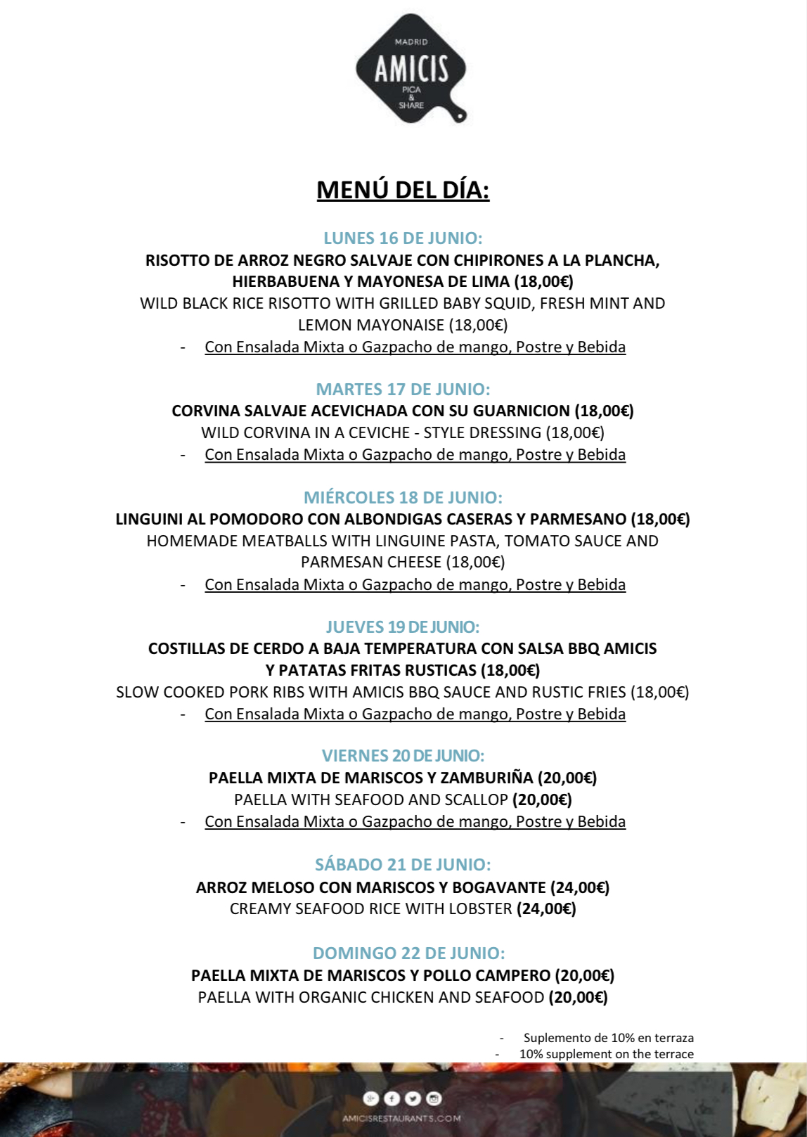 Menú del día