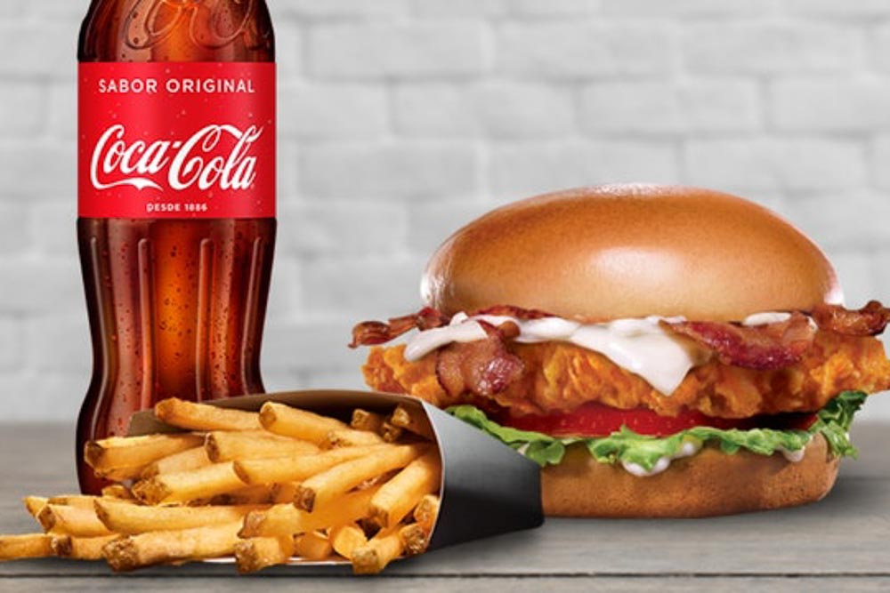 Menu bacon Swiss crispy chicken