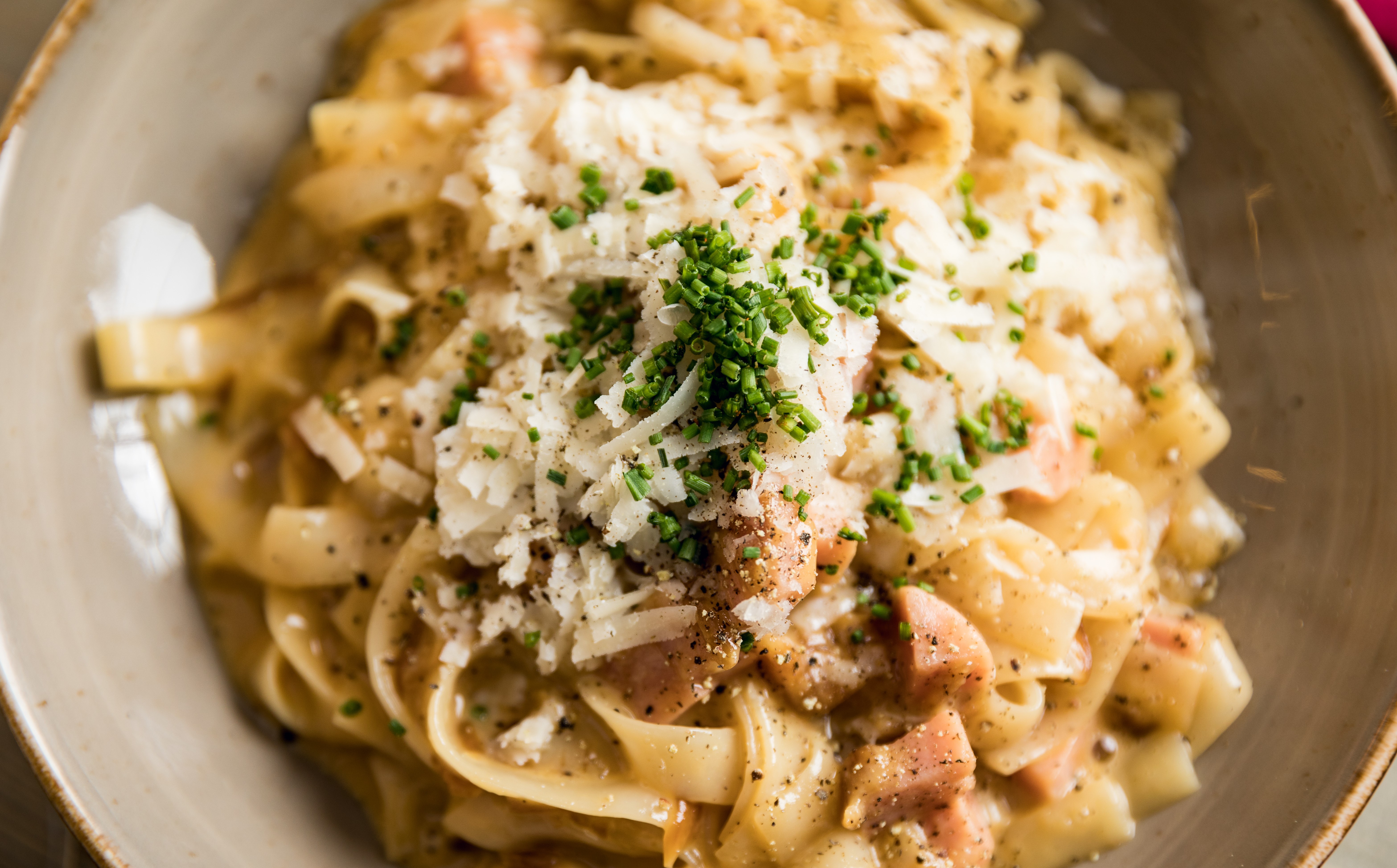 FETUCCINI DE KONJAC CON CARBONARA 