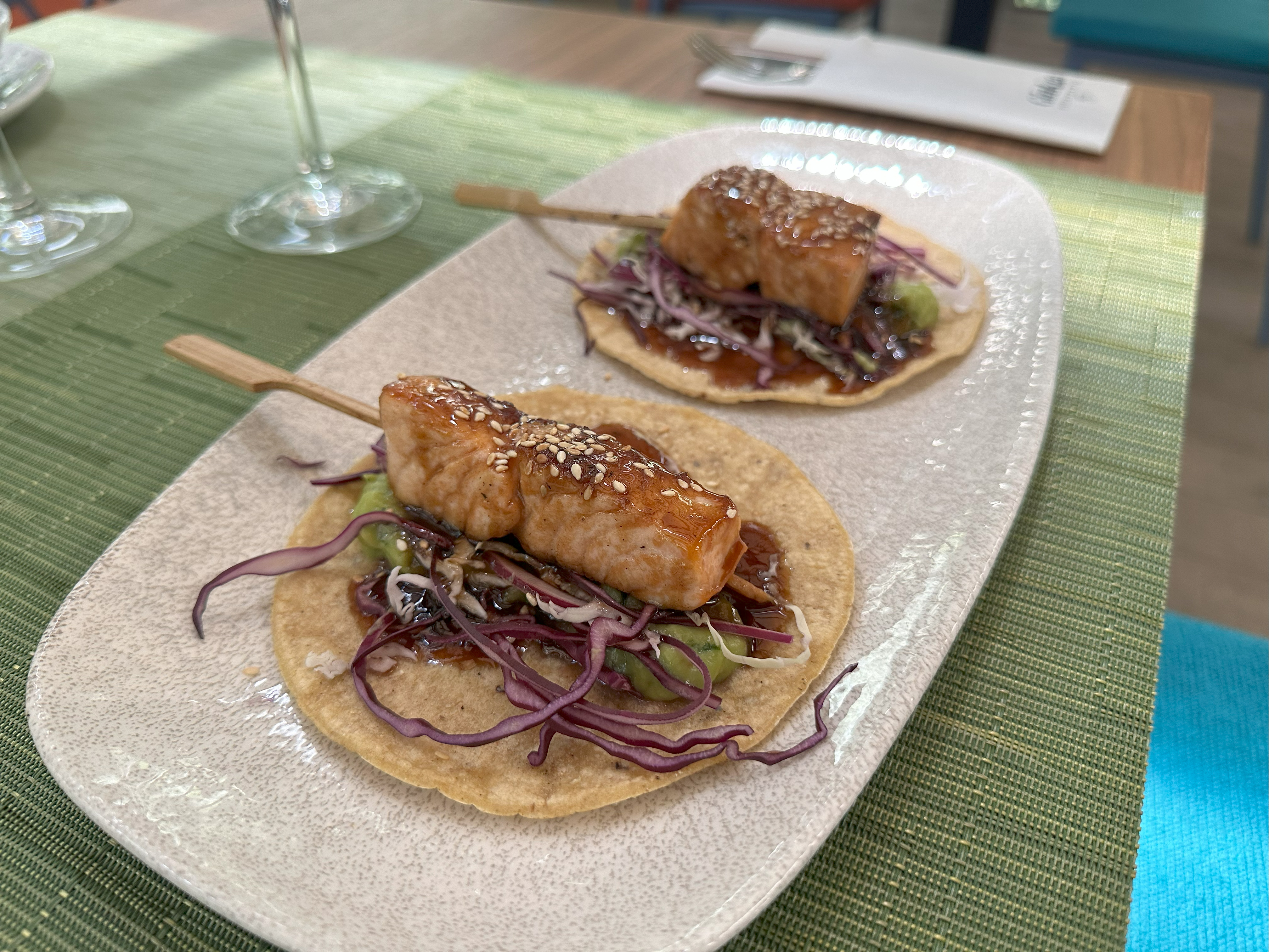 Tacos mexicains au saumon teriyaki