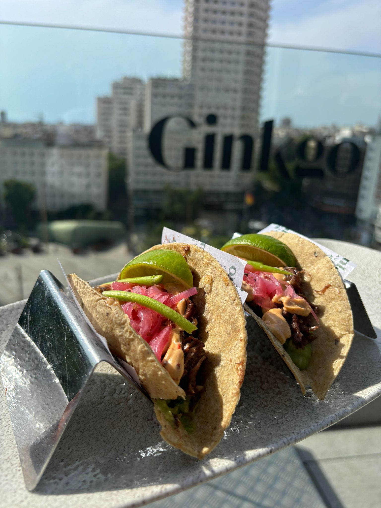 Beef taco with guacamole