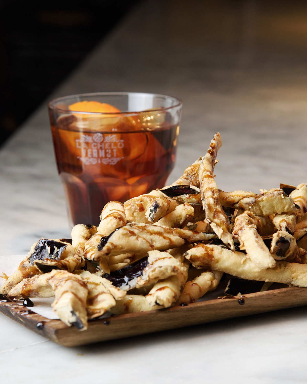 Berenjenas fritas con miel de caña