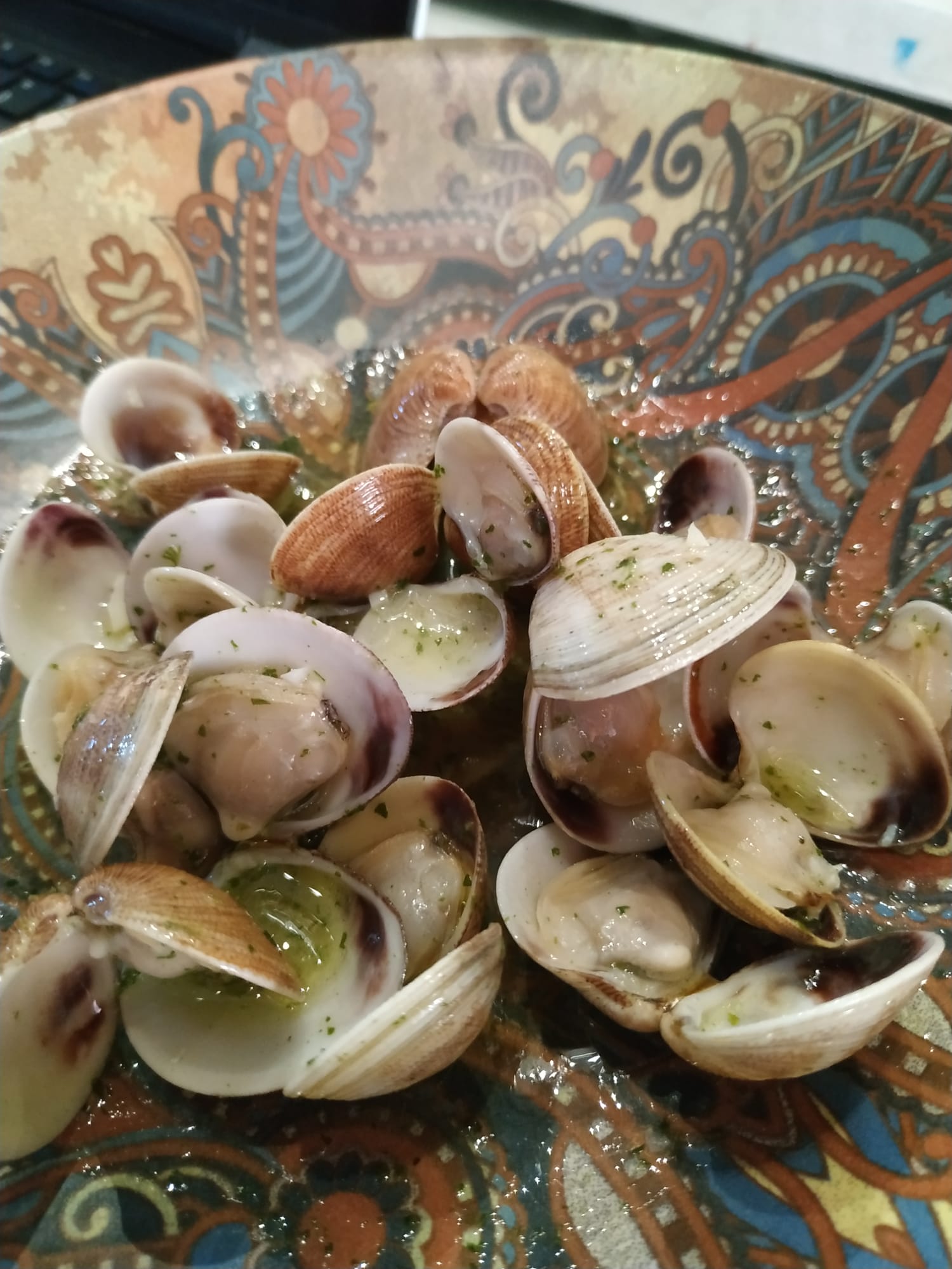 Camarón Blanc amb Ou Fregit