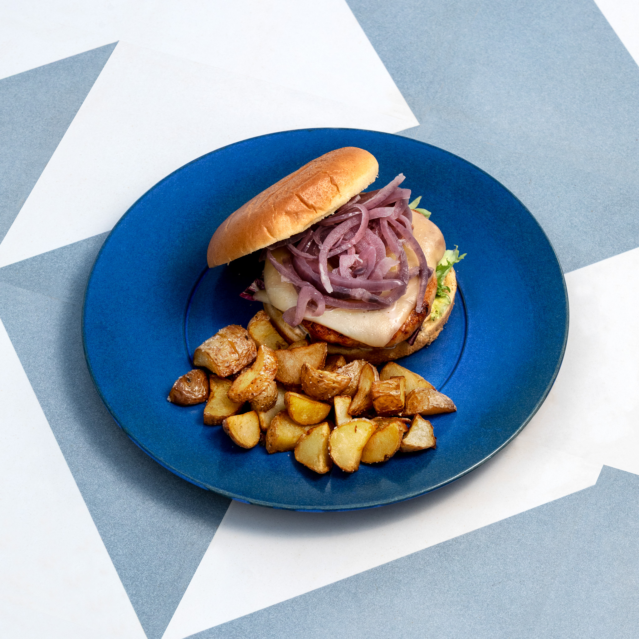 Hamburger with kimchi