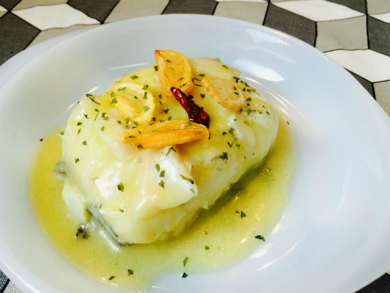 Bacalao al Pil Pil con ARROZ SALVAJE de curry