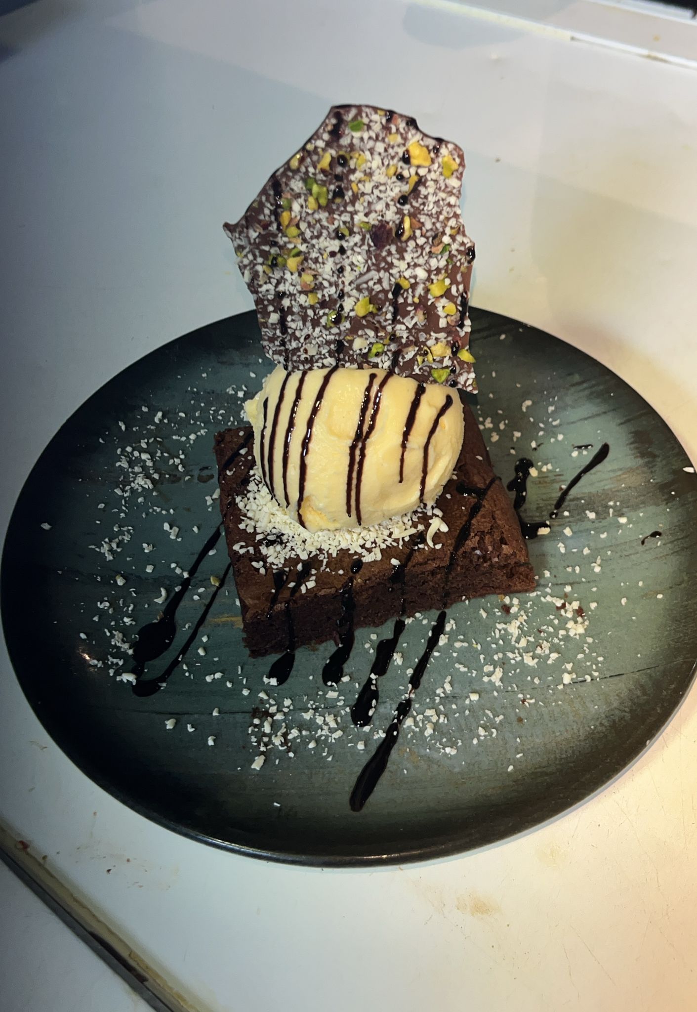 Brownie con vainilla