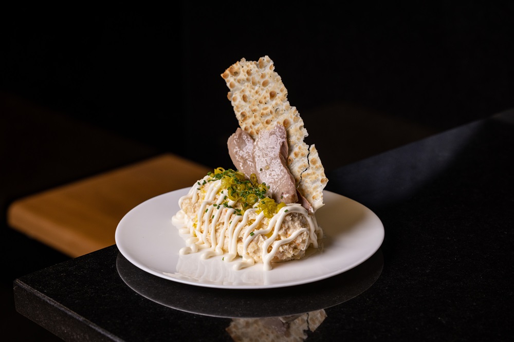 Russian salad with tuna belly