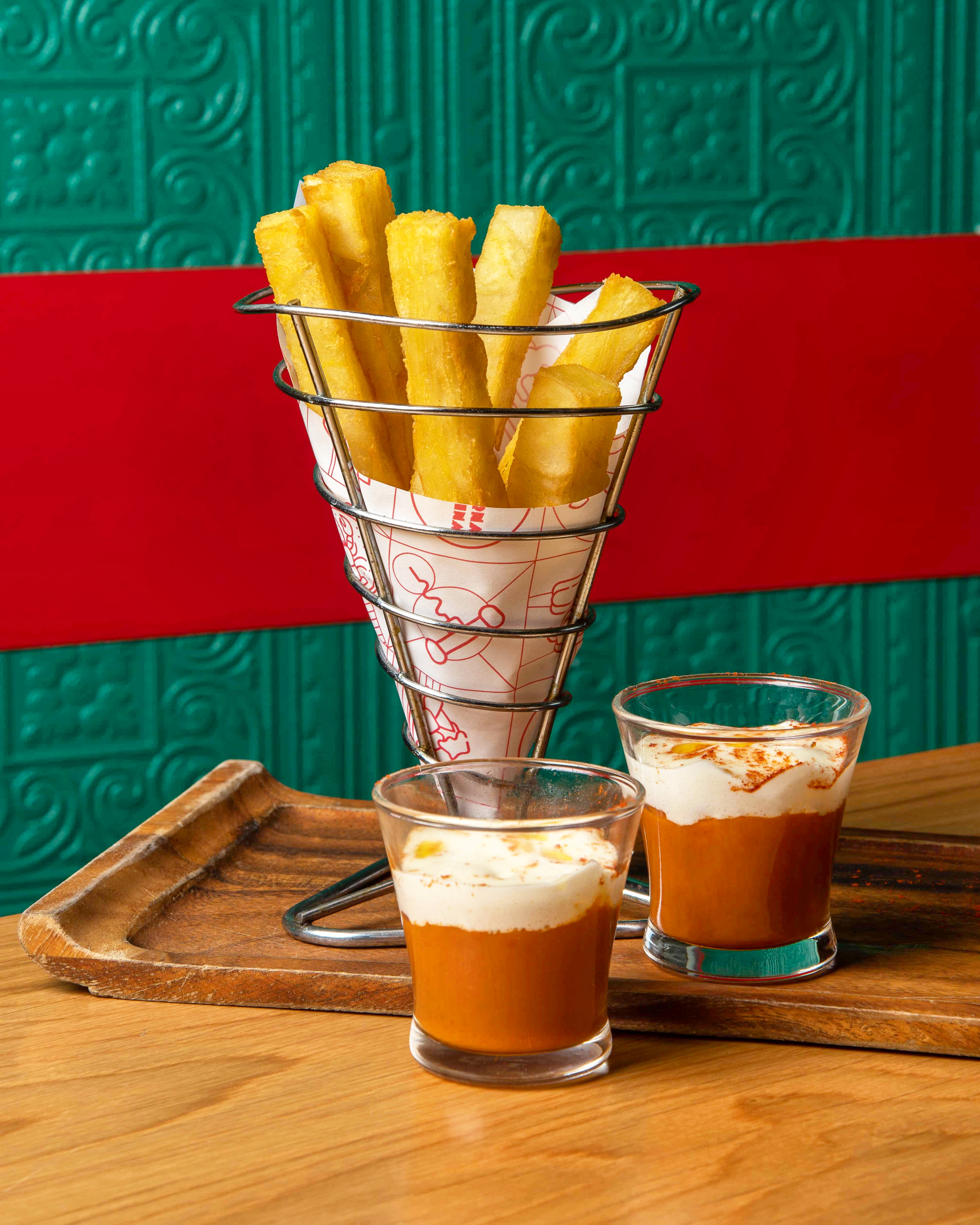 Puffy 'brava' potatoes. Must try them!