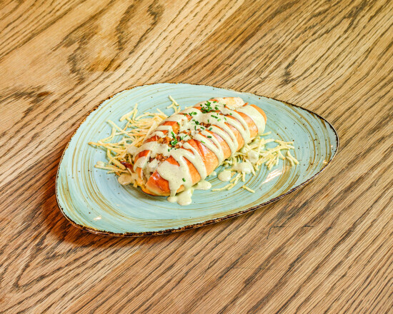 Brioche de costela de porco desfiada