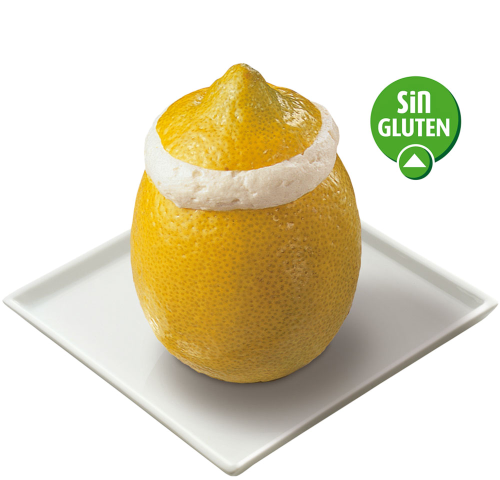 Lemon sorbet served in its natural shell