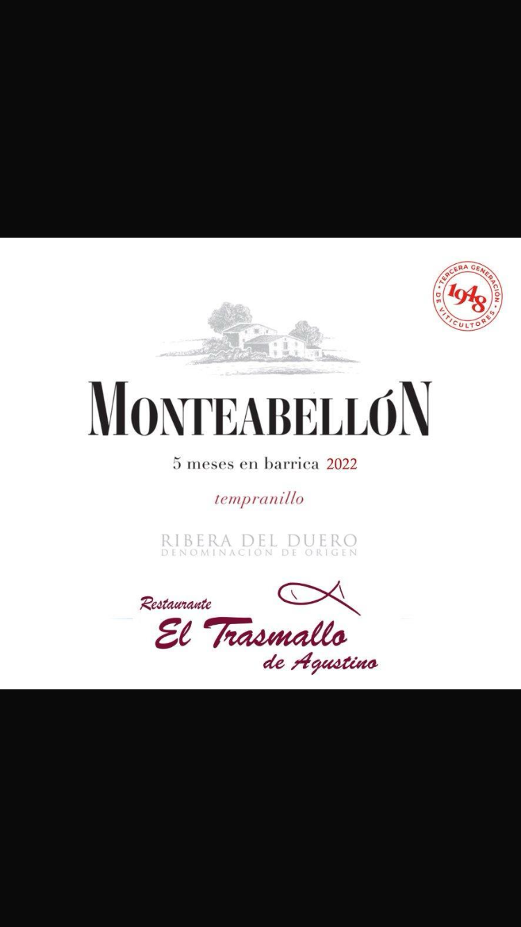 Monteabellon. Tempranillo 5 meses barrica (Ribera del Duero)