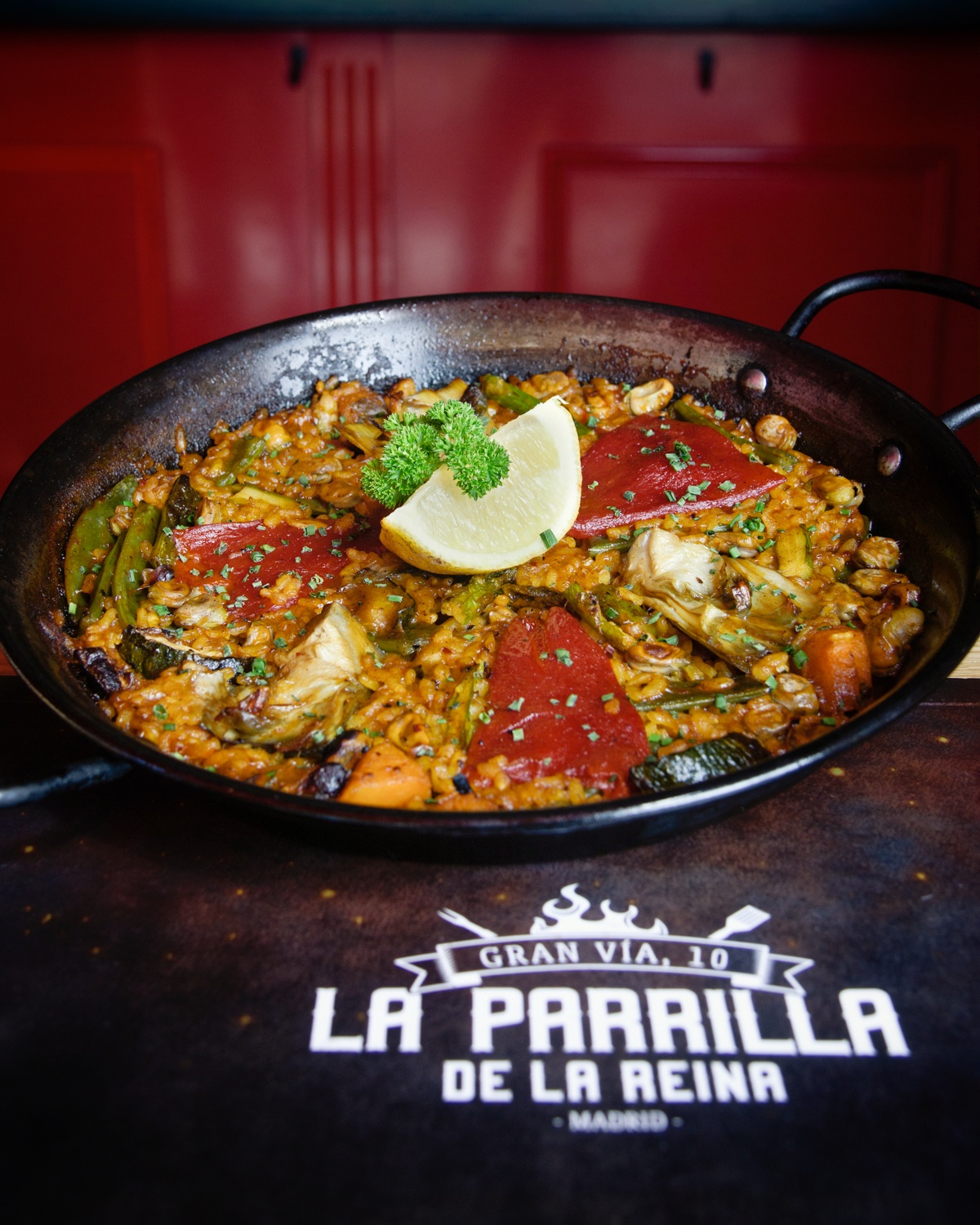 Seasonal vegetable paella