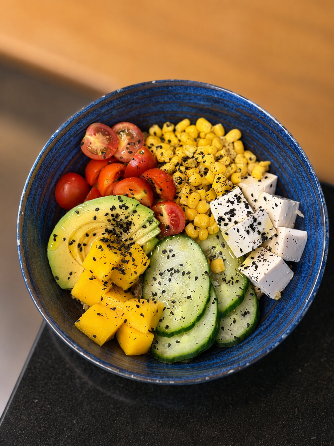 Poke vegano de tofu