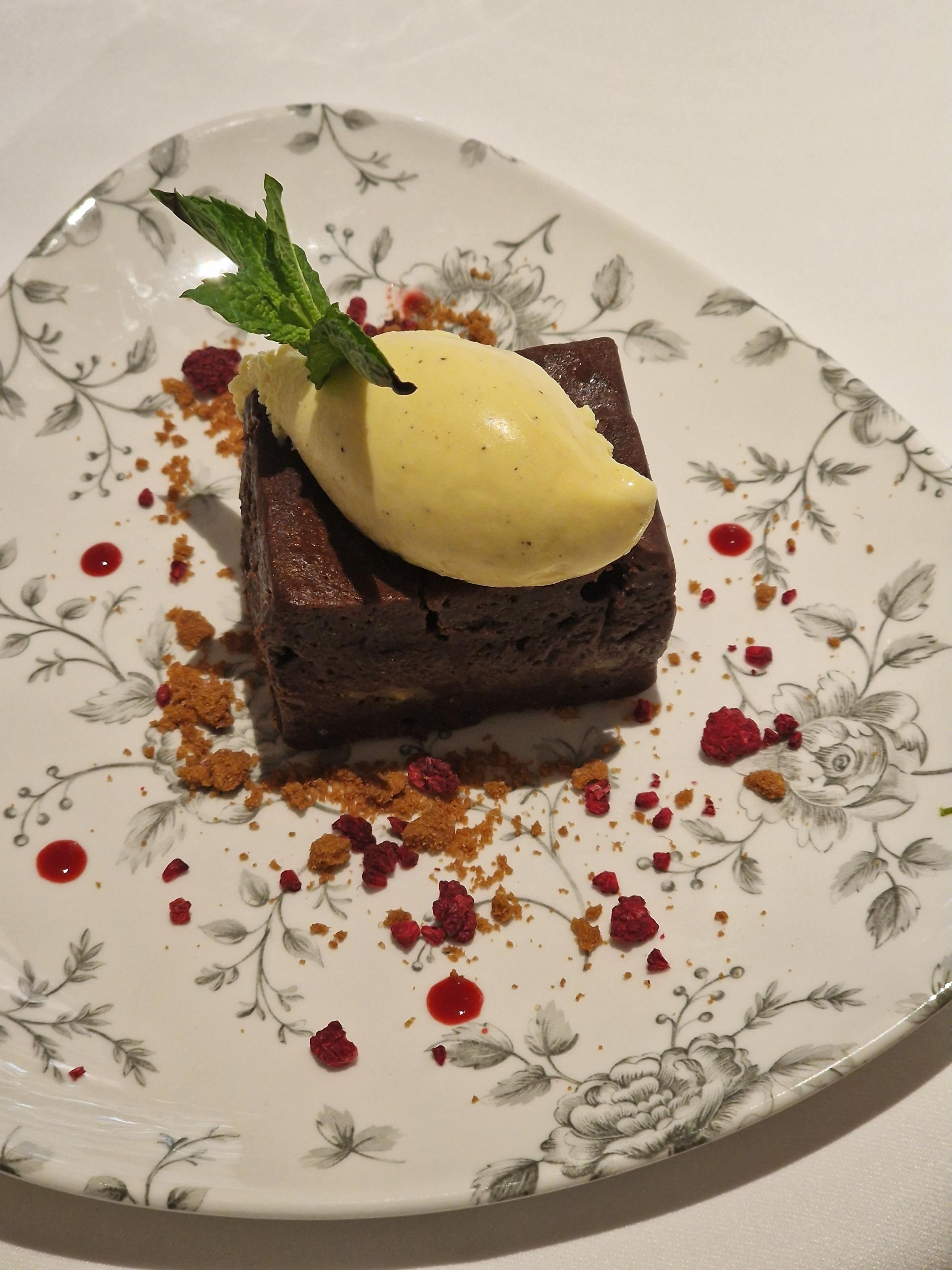 Chocolate Pecan Brownie with Ice Cream