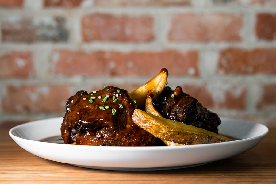Oxtail stew with red wine and rustic potatoes