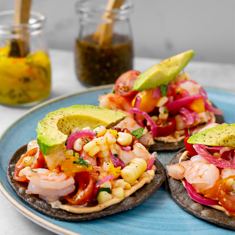 Tostadas de ceviche de camarón (3)